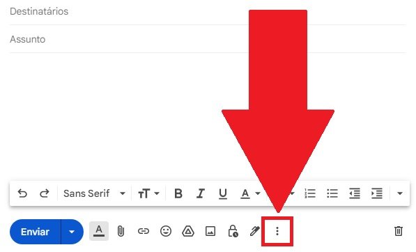 Procure pelo 'símbolo de três pontinhos na parte debaixo da tela do e-mail