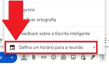 Clique na última opção para ter acesso às ferramentas de envio de reunião