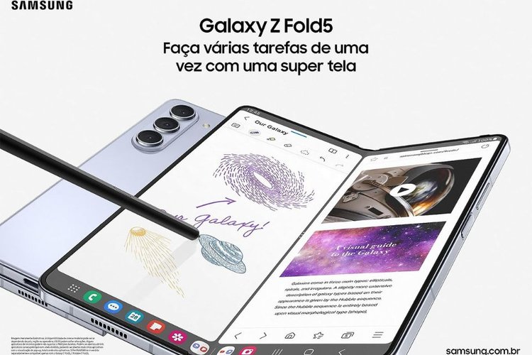 O Z Fold 5 acompanha uma caneta de navegação.