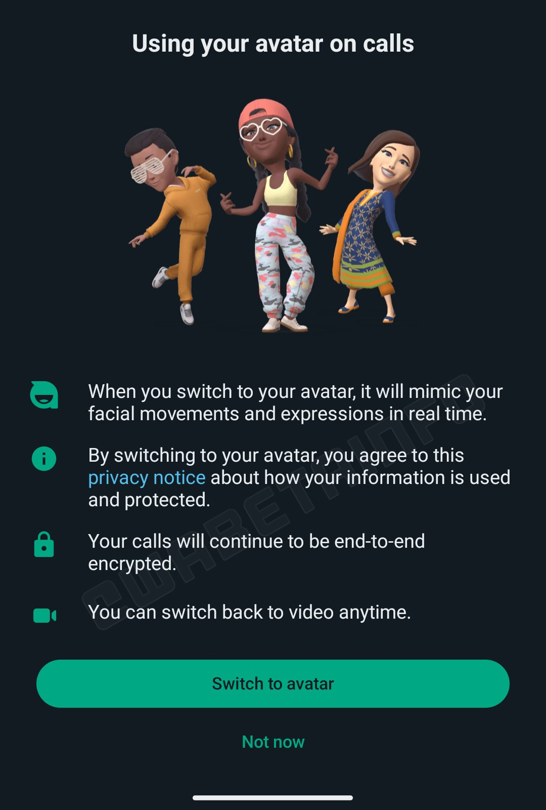 O WhatsApp agora permite participar de videochamadas com o próprio avatar 3D