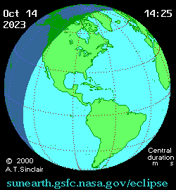 Mapa animado na NASA mostra a trajetória do eclipse.