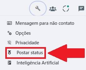 Procure pela opção "Postar status" na lista de recursos