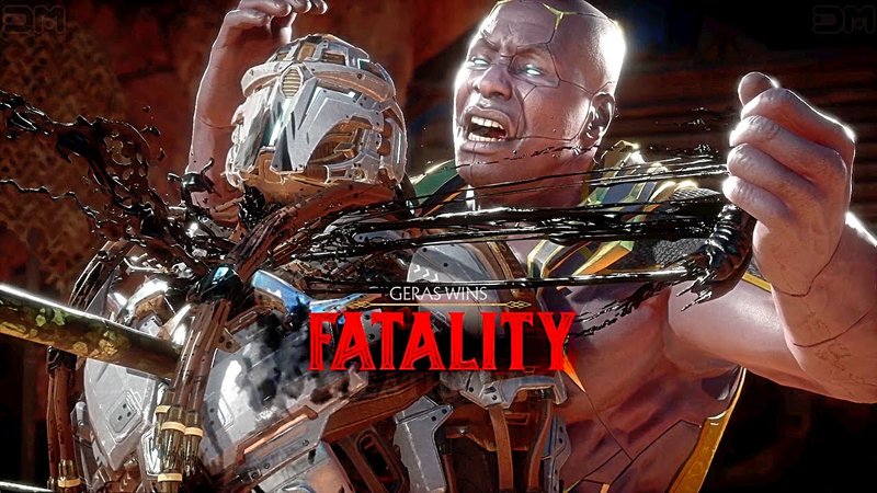 Fatality de Geras em Mortal Kombat 1.