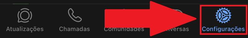 Procure pela opção "Configurações" na parte de baixo da tela
