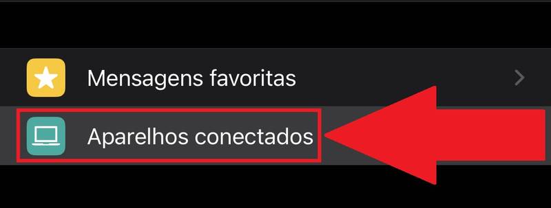 Aperte em "Aparelhos conectados" para ter acesso a outras opções do WhatsApp