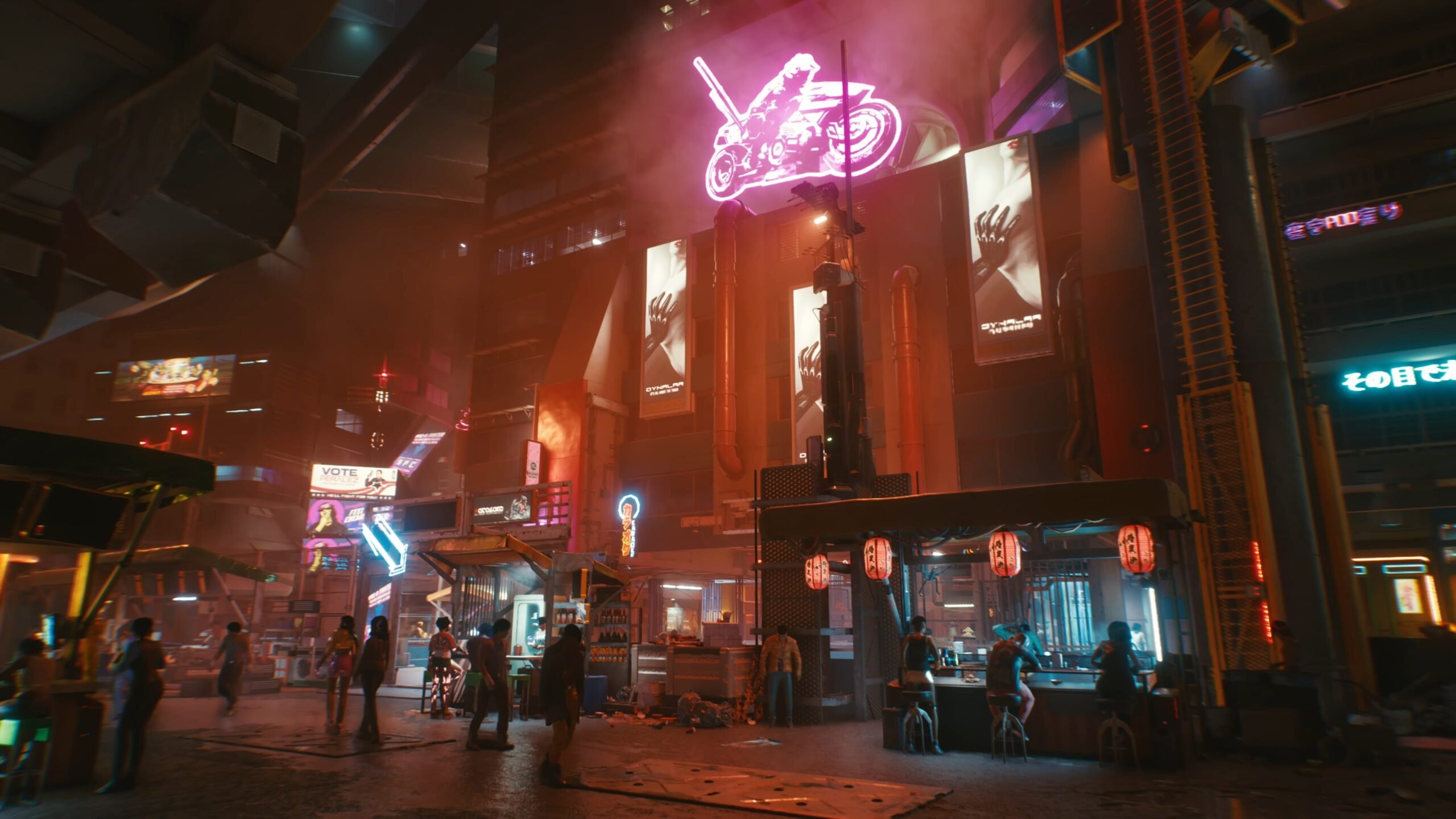 Interação urbana de Phantom Liberty é limitada a alguns prédios e NPCs, como a versão base de Cyberpunk 2077.