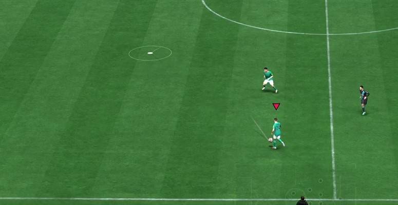 É possível visualizar o destino da bola lançada.