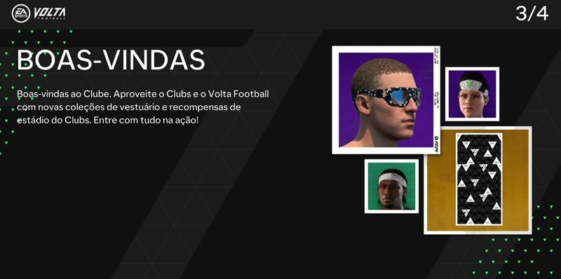 Há diversos acessórios para personalizar o seu atleta virtual