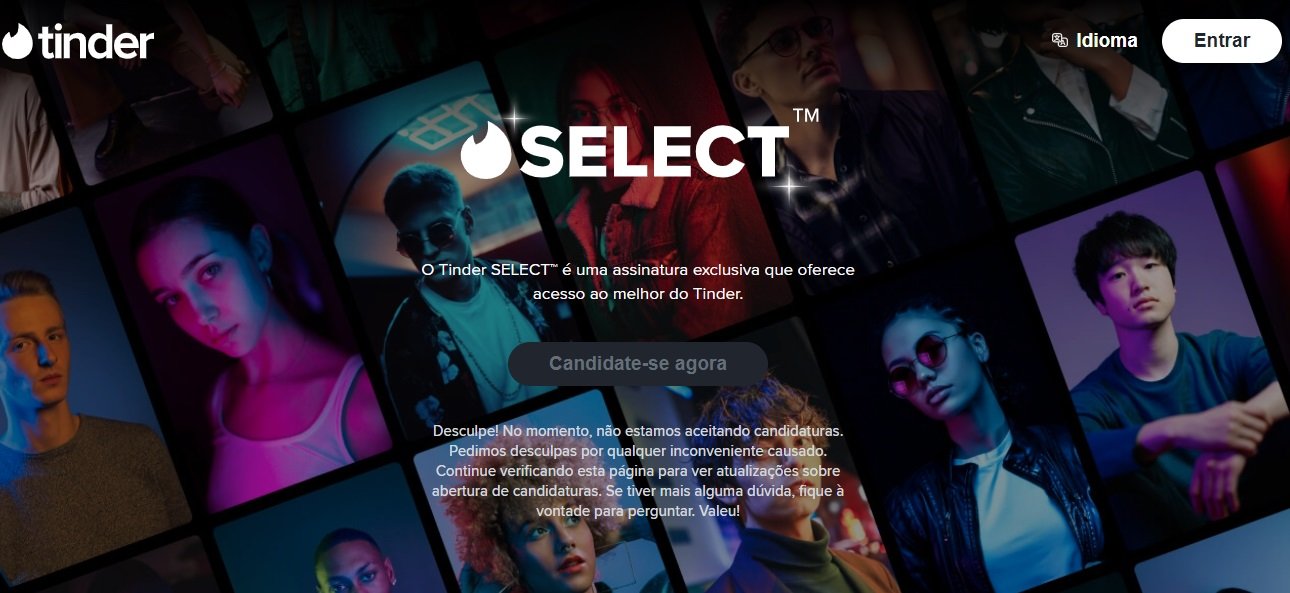 O site do SELECT ainda está fechado para candidaturas.