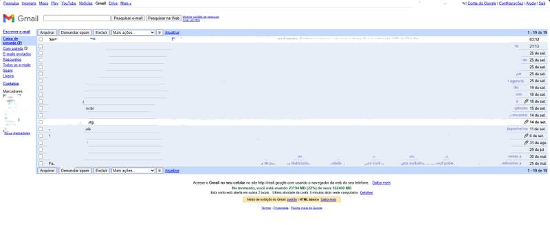 A visualização em HTML básico do Gmail será descontinuada em janeiro de 2024.