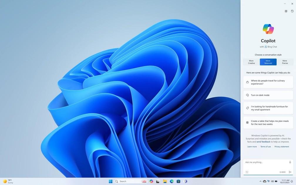 Windows Copilot já está disponível para donos de Windows 11.
