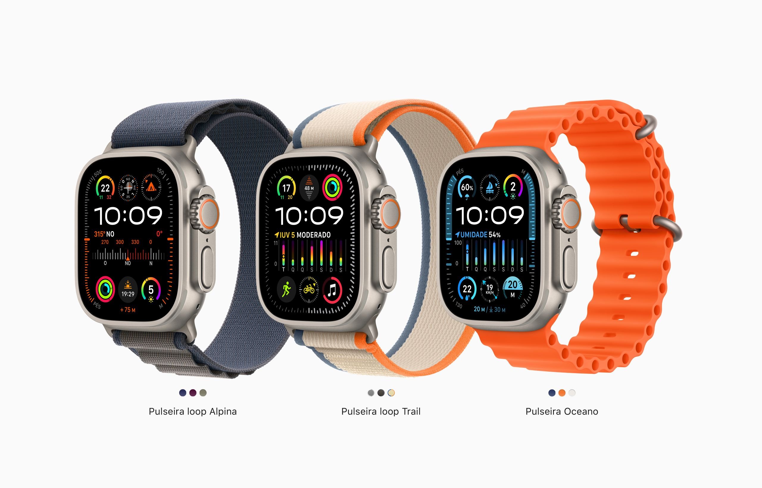 O Apple Watch Ultra 2 tem preço único de R$ 9.699.