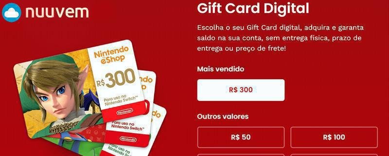 Cartao Eshop 100 Reais Nintendo Switch