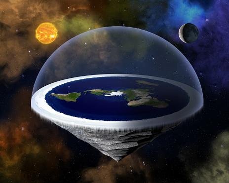 Uma esfera oblata, essa é a forma da Terra para os terraplanistas.
