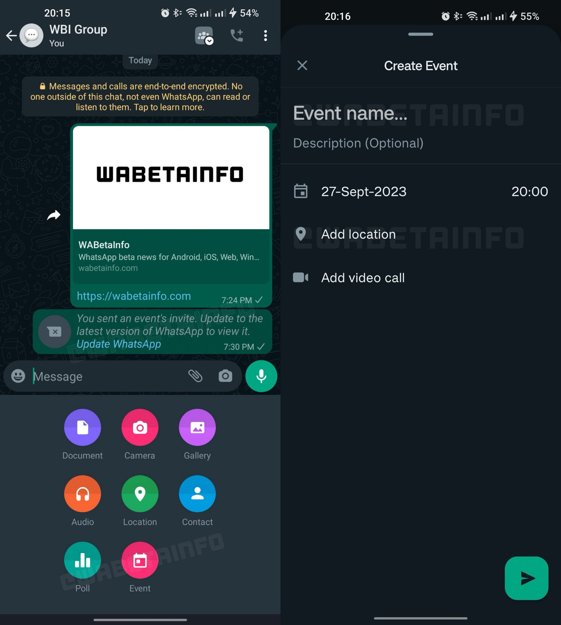 A nova ferramenta do WhatsApp permite criar eventos em grupos.