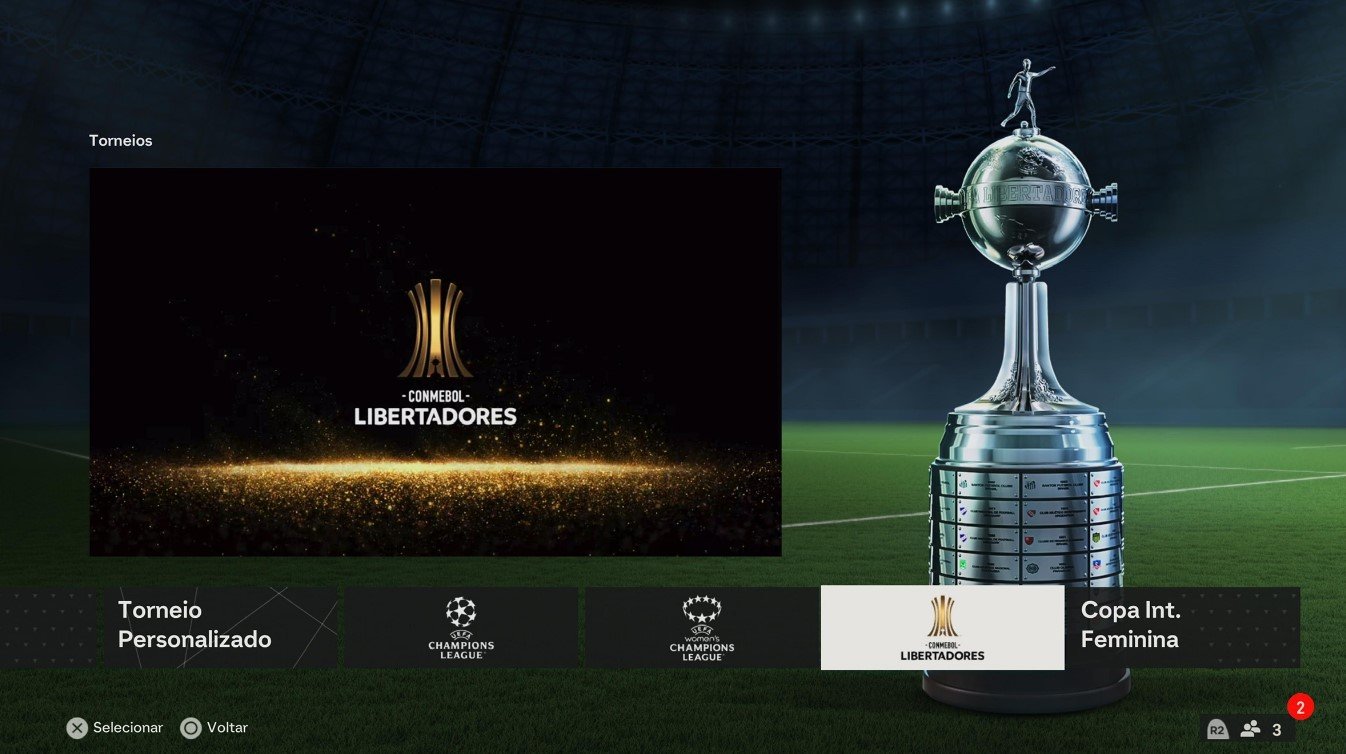 Procure pelo modo "Taça Libertadores da América" rolando a tela para o lado