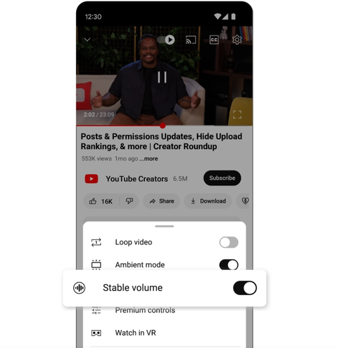 O estabilizador de volume do YouTube ajuda a criar uma experiência sem variações surpresa.