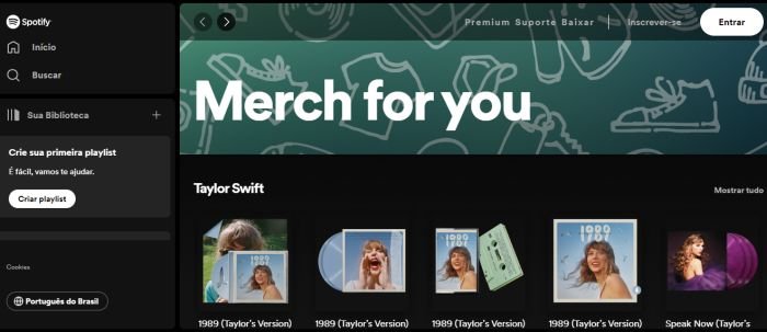 A nova seção também pode ser acessada na versão web do Spotify.