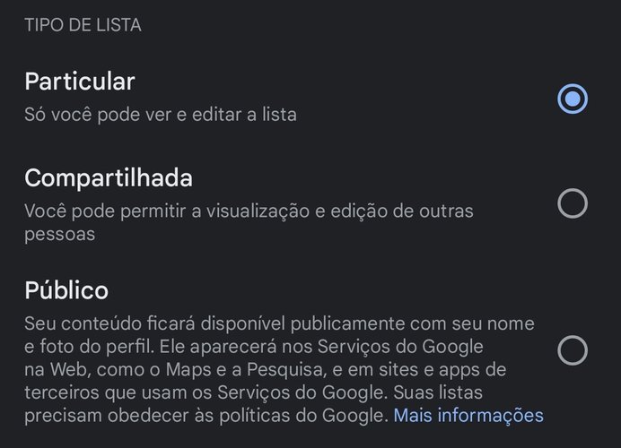 É possível criar uma rota compartilhar com, por exemplo, outras pessoas que farão parte de uma mesma viagem