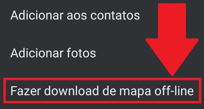 Aperte em "Fazer download de mapa off-line" para que você possa baixar o mapa no seu dispositivo móvel