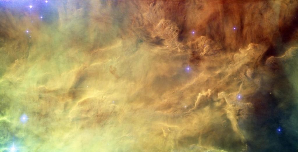 O centro da Nebulosa da Lagoa, capturado pelo Telescópio Hubble. As nebulosas são as principais fontes de hélio-3.