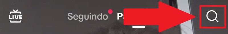 Procure pelo símbolo de uma lupa para iniciar uma pesquisa no TikTok