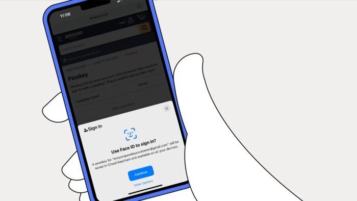 O login com reconhecimento facial, leitura de digital ou PIN já está disponível no app da Amazon para iOS.