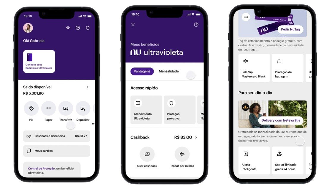 A interface do app exclusiva para clientes Ultravioleta.