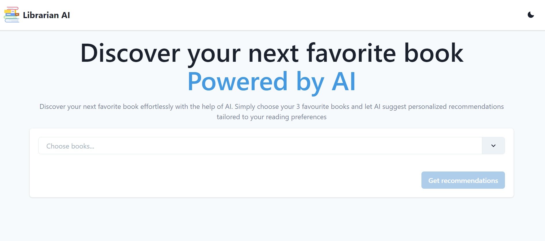 Librarian AI funciona com base em informações de livros que você já leu.