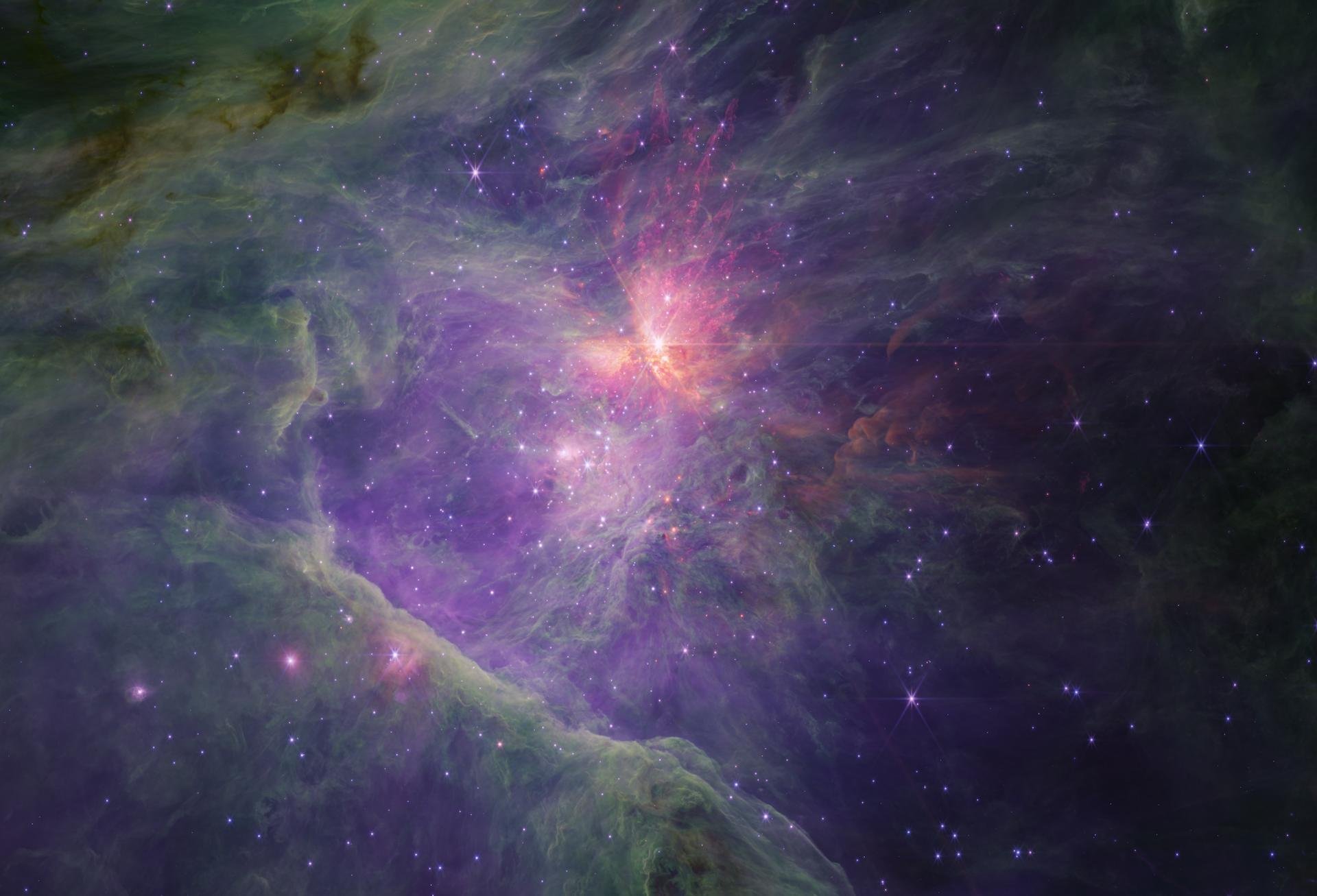 A nebulosa e sua região de formação de grandes estrelas massivas é relativamente jovem, com uma idade calculada em um milhão de anos.