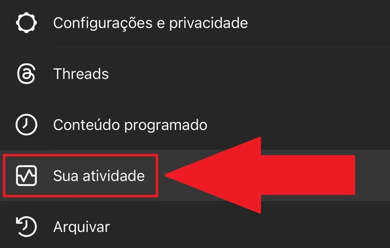 Apertando em "Sua atividade", você tem acesso à informações recentes sobre sua conta