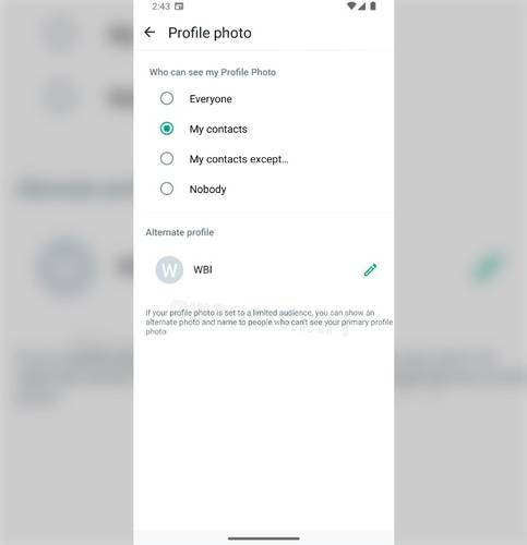 A tela de configurações onde você poderá adicionar uma segunda foto.