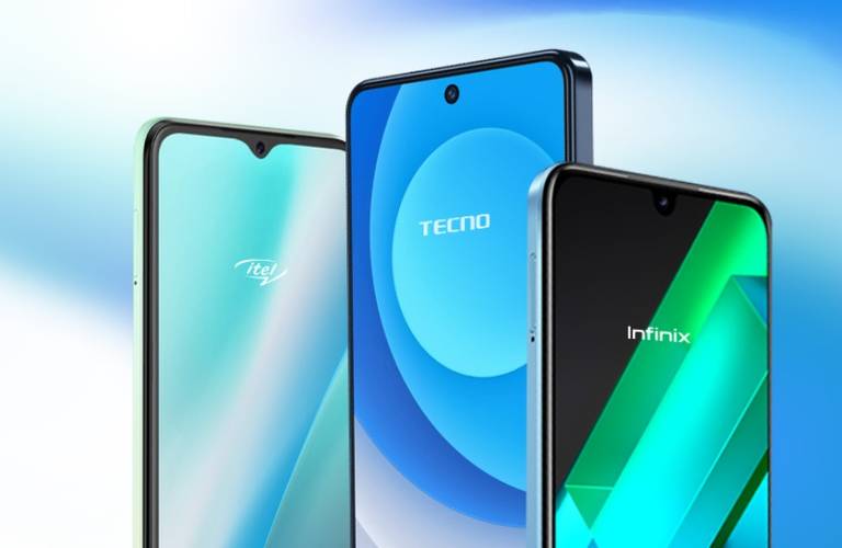 As três grandes marcas de celular da Transsion.