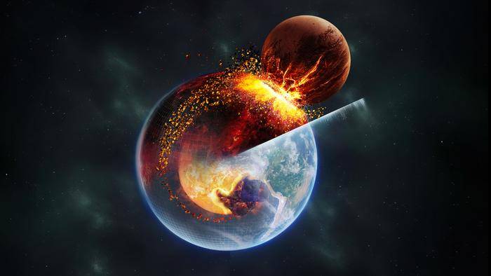 Quando Theia colidiu com a Terra, muitos pedaços afundaram em nosso planeta.