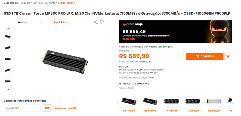 SSD Corsair LPX
