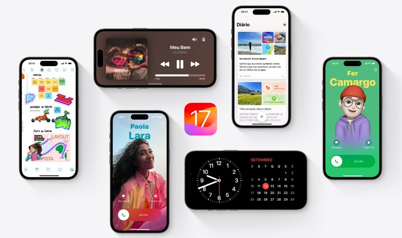 O iOS 17 tem uma nova tela de espera, adesivos animados e widgets interativos.