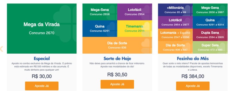 Aposte na Mega Sena e outros concursos diretamente no site da Caixa.