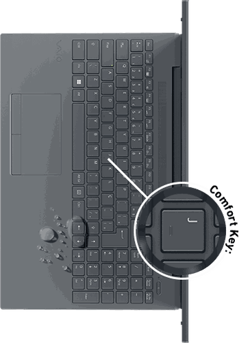 Com resistência à água e teclas mais confortáveis ao toque, o teclado do modelo é ainda mais moderno. (Fonte: VAIO/Divulgação)