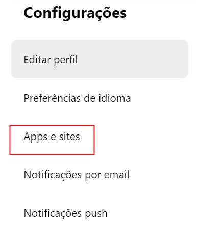 É preciso tocar na opção Apps e sites para verificar com quais aplicativos o Instagram está trocando informações.