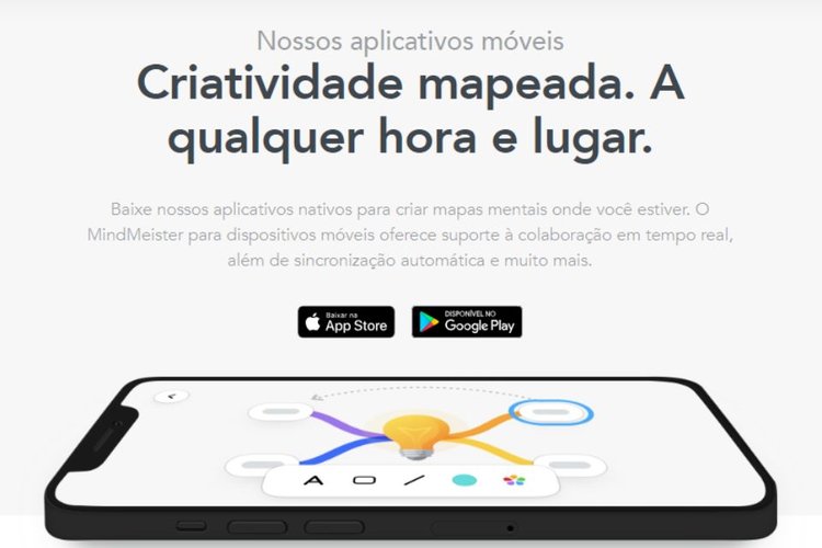 MindMeister pode ser usado em desktop ou dispositivos móveis, como smartphone.