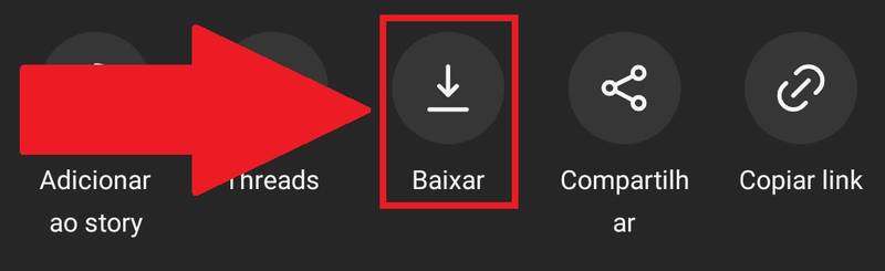 Aperte no botão "Baixar" caso ele esteja disponível no reels