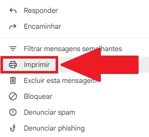 É preciso clicar na opção "Imprimir" para ter acesso a exportação para PDF.