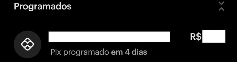 É possível ver quantos dias faltam até que o seu Pix programado seja realizado