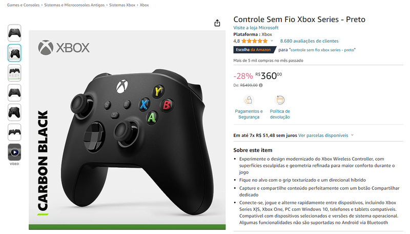 Controle oficial de Xbox Series