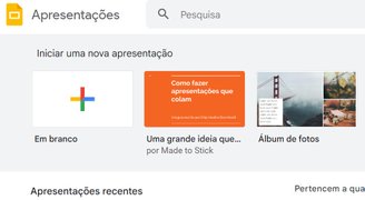 Acesso ao Google Slides é gratuito para qualquer pessoa.