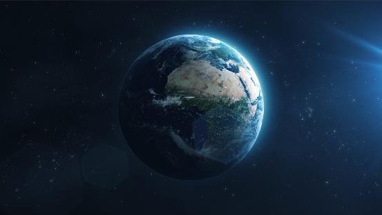 A Terra só parece completamente iluminada durante o dia por conta da sua atmosfera.