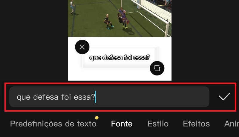 É possível editar os textos da legenda para fazer correções ou adicionar palavras que não foram convertidas