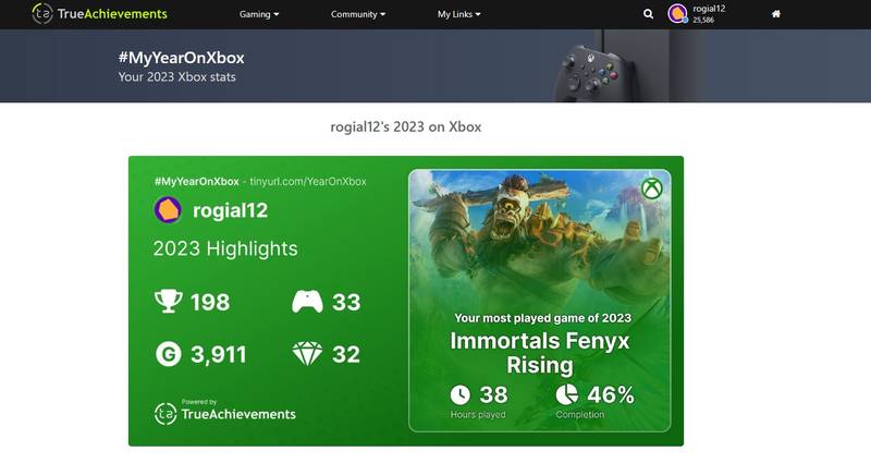 Poucos minutos após o login, a retrospectiva de 2023 está pronta no site.