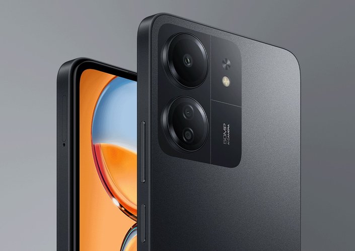 O Redmi 13C é vendido nas cores preto, azul e verde.
