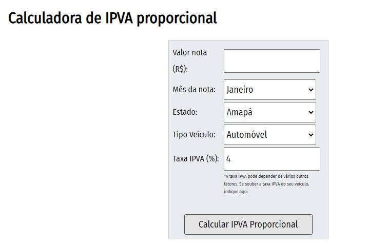 No site do IPVA Brasil é possível calcular o valor a ser pago já com a inclusão de alguns descontos